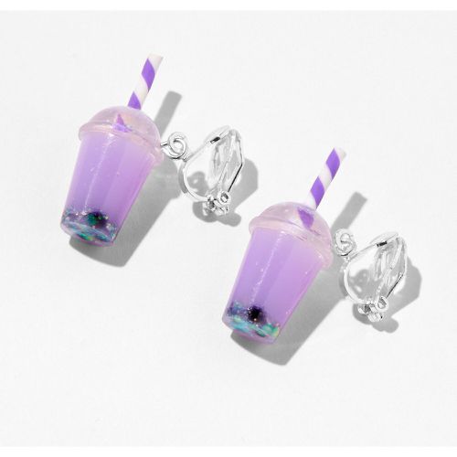 Pendantes à clip thé aux perles 1,5 cm violettes - Claire's - Modalova
