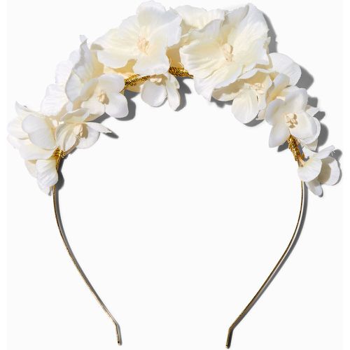 Serre-tête couleur dorée couronne de fleurs blanches - Claire's - Modalova