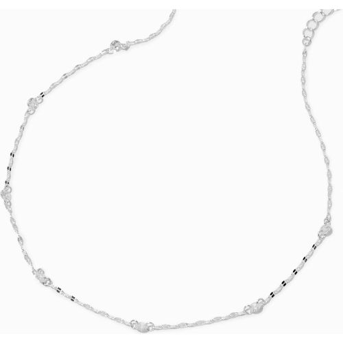Collier de chaîne couleur argentée avec perles d'imitation et en zircon cubique d'imitation - Claire's - Modalova