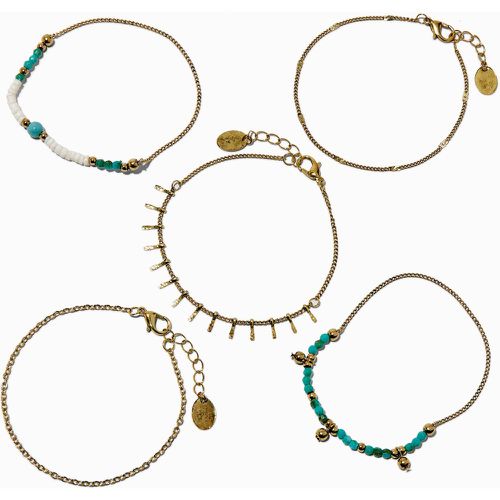Bracelets aux designs variés couleur et perlés couleur turquoise - Lot de 5 - Claire's - Modalova
