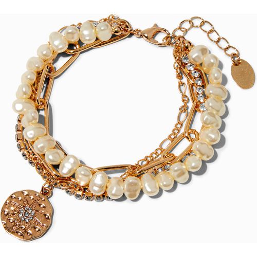 Bracelet multi-rangs superposés perles d'imitation couleur - Claire's - Modalova