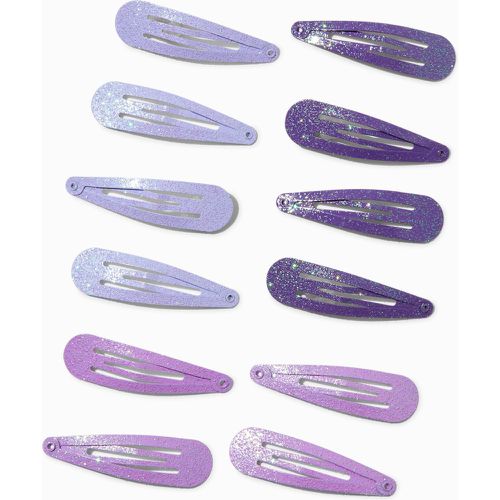 Barrettes clic clac à paillettes violettes aux designs variés - Lot de 12 - Claire's - Modalova