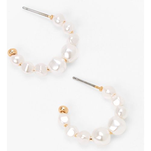 Mini créoles avec perles d'imitation 20 mm couleur - Claire's - Modalova