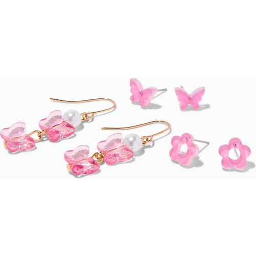 Boucles d’oreilles papillons et fleurs - Lot de 3 - Claire's - Modalova
