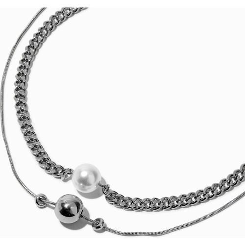 Colliers à pendentif perle d’imitation chaîne gourmette couleur - Lot de 2 - Claire's - Modalova