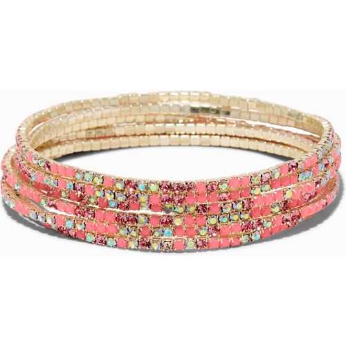 Bracelets élastiques strass iridescents - Lot de 6 - Claire's - Modalova