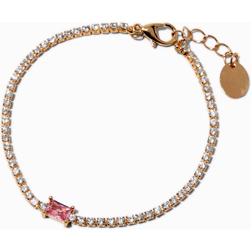 Bracelet tennis couleur dorée baguette en zircon cubique d'imitation - Claire's - Modalova