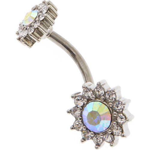 Piercing de nombril design floral halo en pierre irisée couleur - Claire's - Modalova