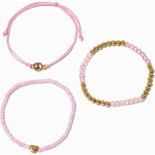 Ensemble de bracelets perlés cœur et signe de la paix - Lot de 3 - Claire's - Modalova