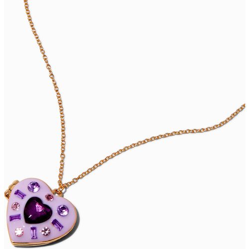 Collier à pendentif médaillon cœur mosaïque qui change de couleur en réaction aux UV - Claire's - Modalova