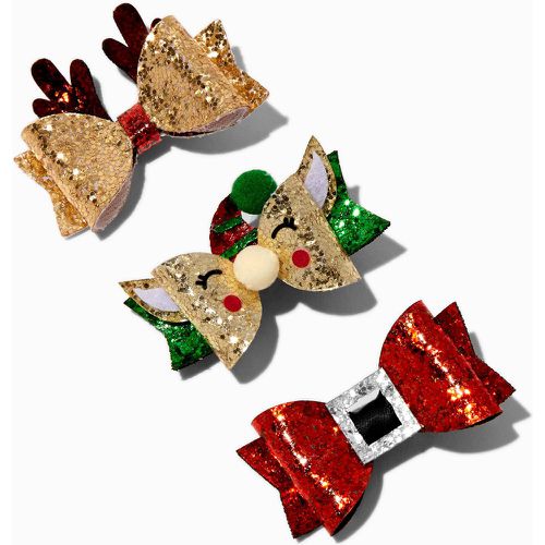 Barrettes à paillettes Père Noël, renne et lutin - Lot de 3 - Claire's - Modalova