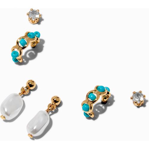 Boucles d'oreilles empilables en zircon cubique turquoise d'imitation couleur - Lot de 3 - Claire's - Modalova