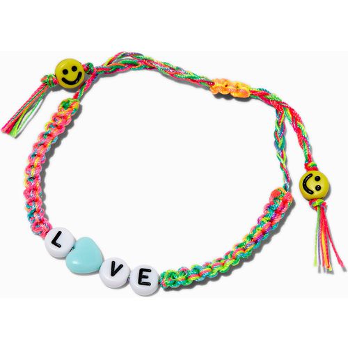 Bracelet de taille réglable tressé « Love » visage souriant - Claire's - Modalova