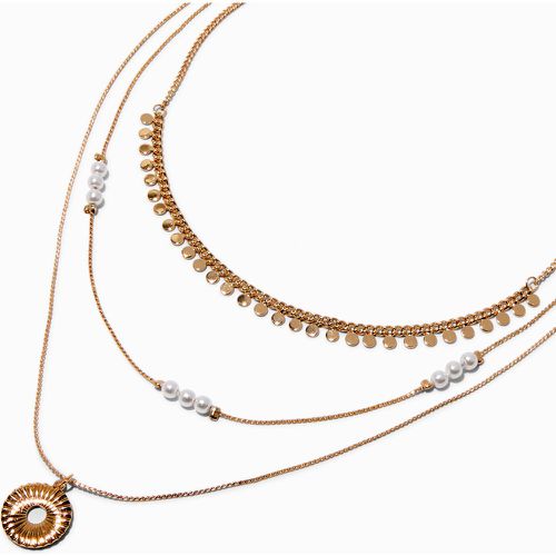 Collier multi-rangs perles d’imitation et pièces couleur - Claire's - Modalova