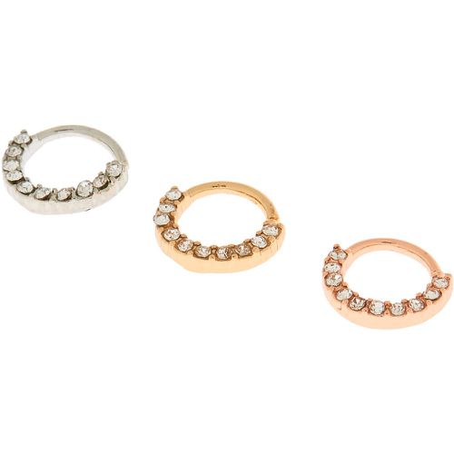 Mini anneaux de piercing cartilage 0,8 mm en métaux mixtes - Lot de 3 - Claire's - Modalova