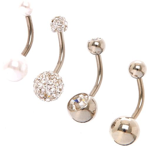 Piercings de nombril perle d'imitation scintillante 1,6 mm couleur - Lot de 4 - Claire's - Modalova