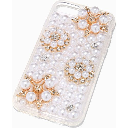 Coque de protection pour portable bling bling fleurs en strass et perles d’imitation - Compatible avec iPhone® 6/7/8/SE - Claire's - Modalova