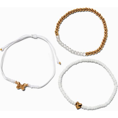Bracelets perlés cœur et papillon - Lot de 3 - Claire's - Modalova