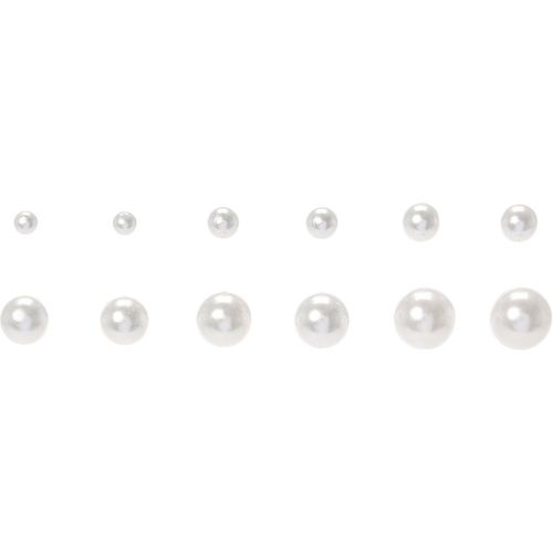 Lot de 6 paires de clous d'oreilles avec perle d’imitation blanche - Claire's - Modalova