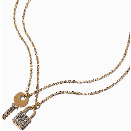 Colliers à pendentifs couleur clé et cadenas pavé - Lot de 2 - Claire's - Modalova