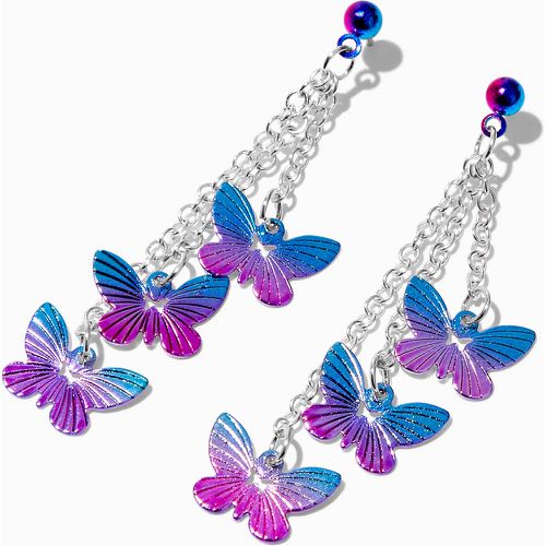 Pendantes papillons anodisés violets avec dégradé 5 cm couleur argentée - Claire's - Modalova