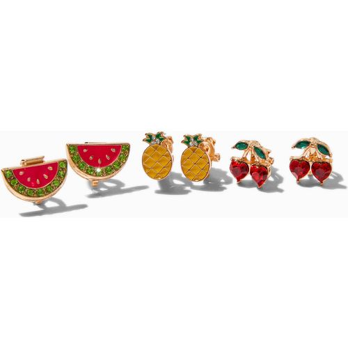 Boucles d'oreilles à clip fruits strass - Lot de 3 - Claire's - Modalova