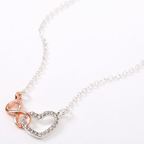 Collier à pendentif cœur boucle infinie en métaux mixtes - Claire's - Modalova