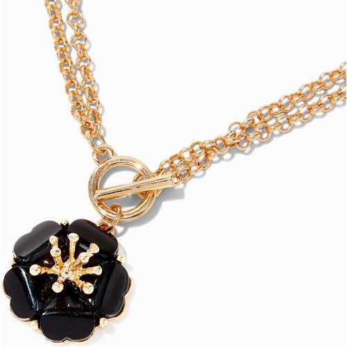 Collier multi-rangs à pendentif fleur et barre en T couleur dorée - Claire's - Modalova