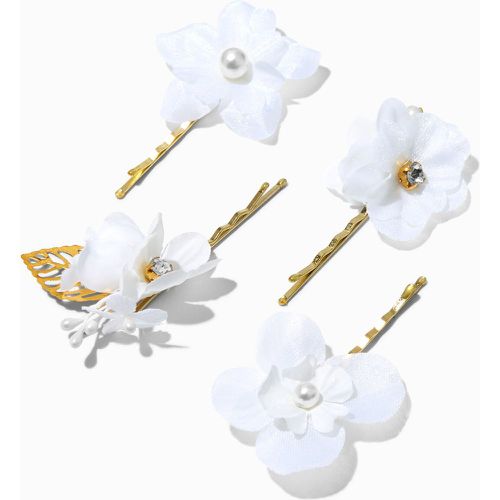 Épingles à cheveux fleurs blanches décorées - Lot de 4 - Claire's - Modalova