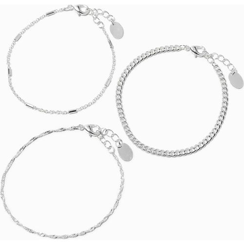 Bracelets de chaîne aux designs variés couleur bijoux recyclés Claire’s - Lot de 3 - Claire's - Modalova