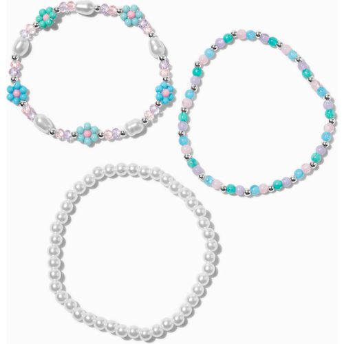 Bracelets de cheville perlés floraux sirène Club - Lot de 3 - Claire's - Modalova