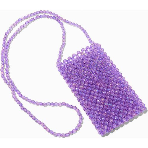 Coque de portable en bandoulière perlée violette - Claire's - Modalova
