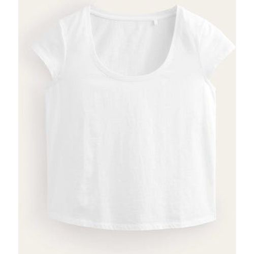 T-shirt col en U Femme Boden, WHT - Boden - Modalova