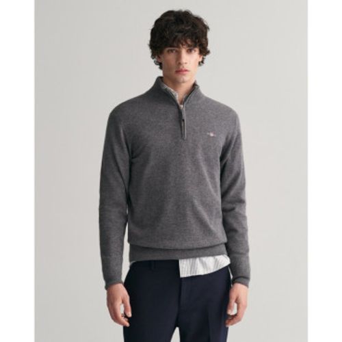 Pull en coton à demi-fermeture éclair Casualgris (M), Casuel - Gant - Modalova