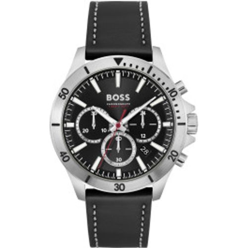 Montre analogique avec bracelet en cuir Troper (OSFA), , Casuel, Acier inoxidable - Boss - Modalova