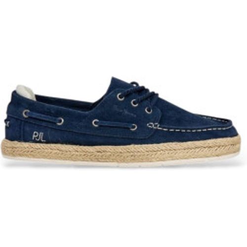 PMS100006 Espadrilles Porto Deck (44), Bleu, Tissu, Plat, Lacets, Casuel - Pepe Jeans - Modalova