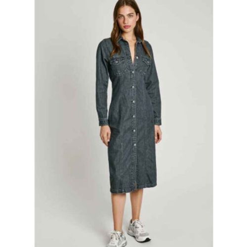 PL953624 robe midi en jean coupe régulière (S), Casuel, Coton, Denim, Manche longue, Durable - Pepe Jeans - Modalova