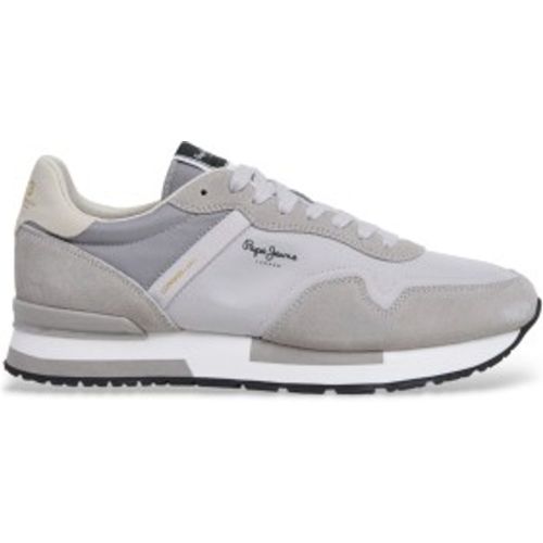 PMS400037 Hailon Basic Leather Sneakers (41), Cuir, Plat, Lacets, Casuel, Gris - Pepe Jeans - Modalova
