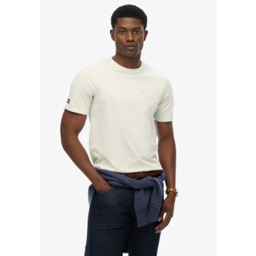 M1012282A Athletic Emboss Relaxed off- T-shirt (L), Blanc, Casuel, Coton, Manche courte - Superdry - Modalova