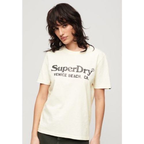 W1011403A T-shirt à coupe décontractée avec finition métallisée Venue (S), Casuel, Coton, Manche courte - Superdry - Modalova