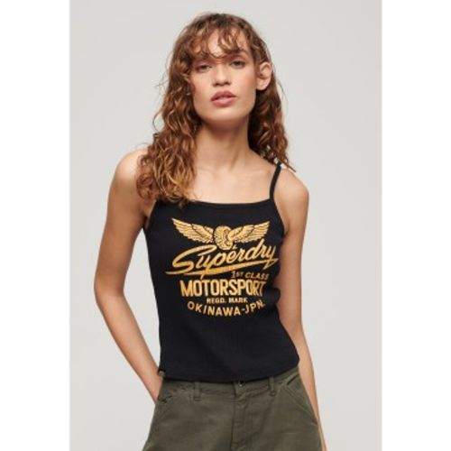W6011887A T-shirt graphique Retro Rocker (XXS/XS), Casuel, Sans manches / bretelles, Le coton biologique, Durable - Superdry - Modalova