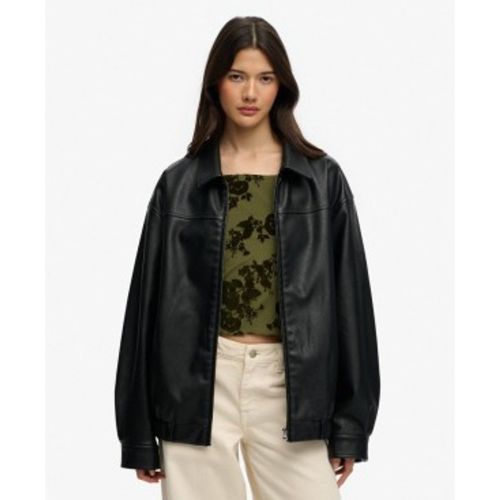 W5012158A Veste en simili cuir Collared Oversized (S), Casuel, Polyester - Superdry - Modalova