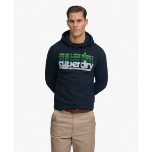 M2014360A Sweat à capuche Stacked marine (S), Casuel, Coton - Superdry - Modalova