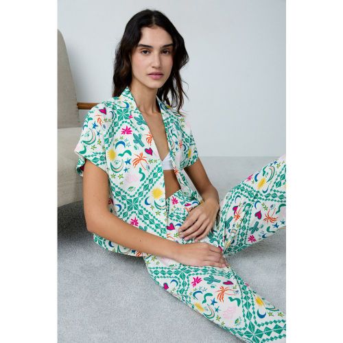 Chemise de pyjama manches courtes imprimée - Fadella - XS - Etam - Modalova