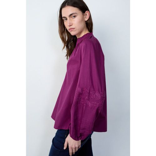 Blouse manches longues à col v - Piano Brod - XS - Etam - Modalova