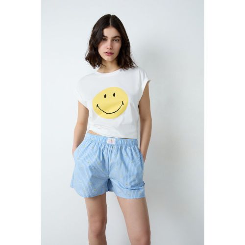 Short de pyjama à rayures en coton smiley®originals - Vahe - XS - Etam - Modalova