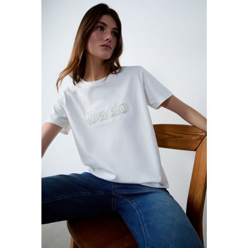 T-shirt brodé 'bacio' en coton - Goldie - XS - Etam - Modalova