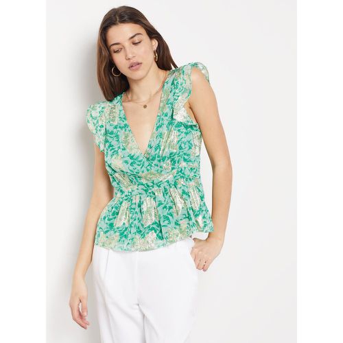 Blouse col v manches courte pailletée - Uria - S - Etam - Modalova