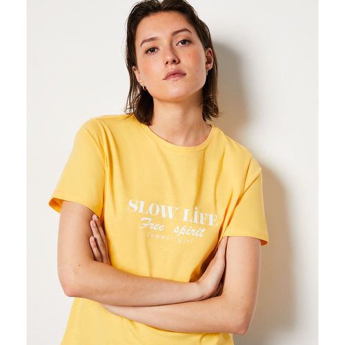 T-shirt manches courtes 'slow life' en coton - Ravena - XS - - Etam - Modalova