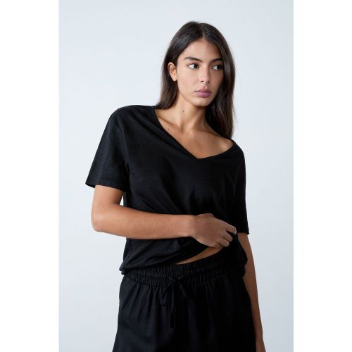 T-shirt col v 100% lin - Ganga V - XS - Etam - Modalova